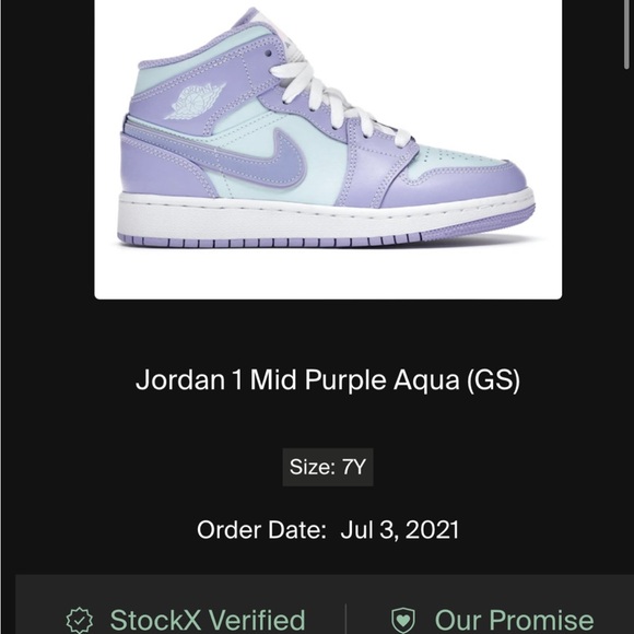 Jordan 1 Mid Purple Aqua - Picture 3 of 10